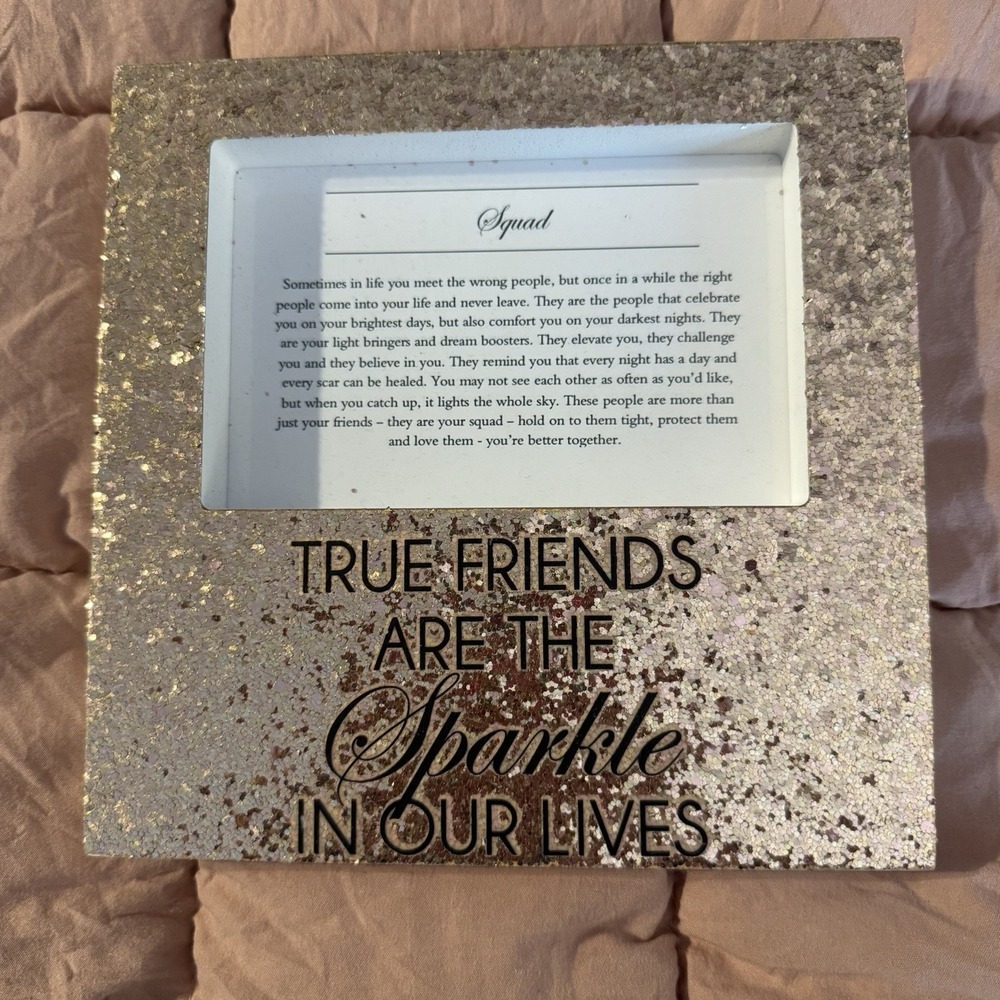 CLAIRE'S Sparkly Photo Frame 4" x 6"Picture Area (7.5 x 7.5) True Friends....